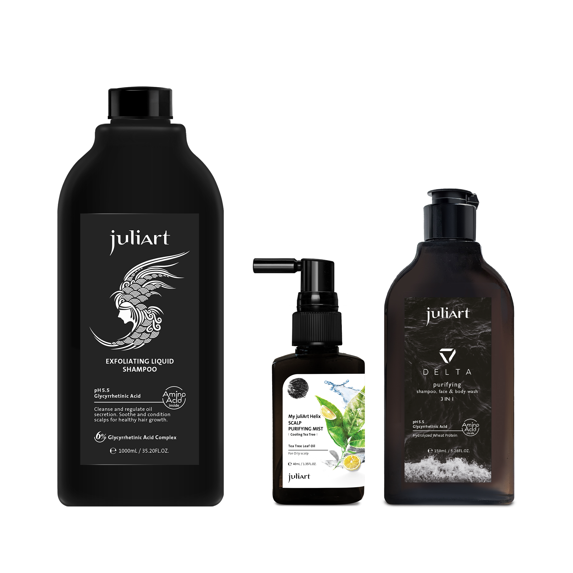 juliArt覺亞 甘草次酸角質淨化液(經典版)1000mL 贈 沁涼茶樹頭皮淨化噴霧40mL+Delta洗髮沐浴露 150mL ▶70C002